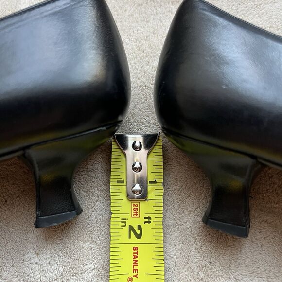 Stuart Weitzman Black Leather Front Lace Up Kitten Heel Pump Women 7 N Narrow - Picture 10 of 15